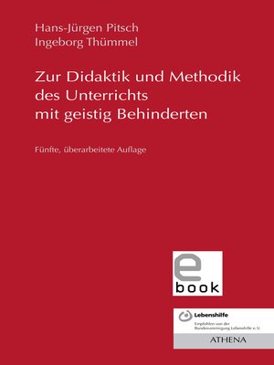 cover image of Zur Didaktik und Methodik des Unterrichts mit geistig Behinderten